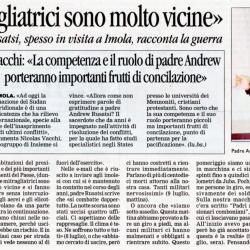 Vacchi: “la competenza e il ruolo di padre Andrew porteranno importanti frutti di conciliazione”