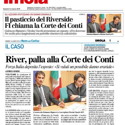 VACCHI-BIGNAMI (FI): SUL CASO RIVER DANNO ERARIALE? PRESENTATO ESPOSTO ALLA CORTE DEI CONTI