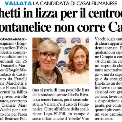 Marchetti in lista per il centrodestra. E a Fontanelice non corre Carapia