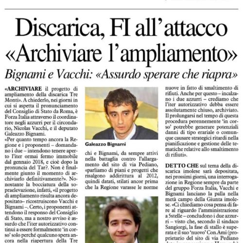 Discarica, FI all’attacco: “Archiviare l’ampliamento”