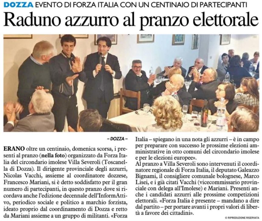 Raduno azzurro al pranzo elettorale