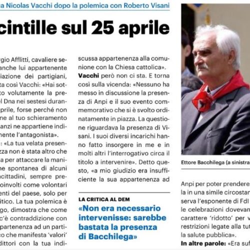 NICOLAS VACCHI (FDI): 25 APRILE A SESTO IMOLESE, A CHE TITOLO INTERVIENE L’EX VICESINDACO?