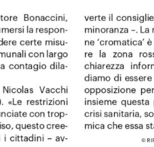 Nicolas Vacchi (Fratelli d’Italia): zona arancione scuro, pretendiamo chiarezza.