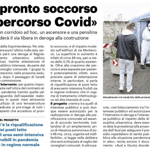 Lavori al pronto soccorso «Nuovo percorso Covid»