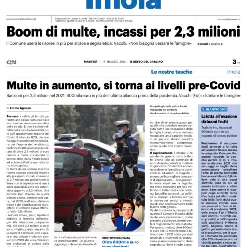 NICOLAS VACCHI (FDI): IL COMUNE AUMENTA LE MULTE DEL CODICE DELLA STRADA, SI ALLA LEGALITÀ, MA NON SI DEVE BATTER CASSA E VESSARE LE FAMIGLIE.