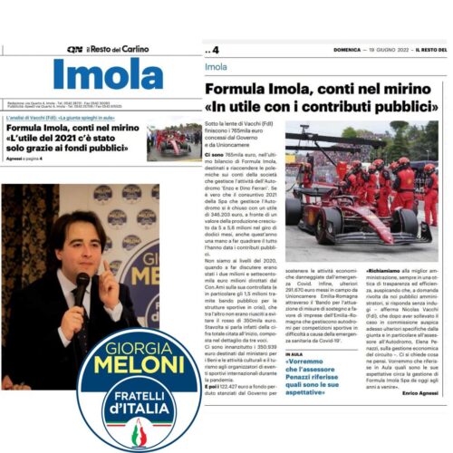 NICOLAS VACCHI (FDI): SUI CONTI DELL’AUTODROMO VOGLIAMO CHIAREZZA.