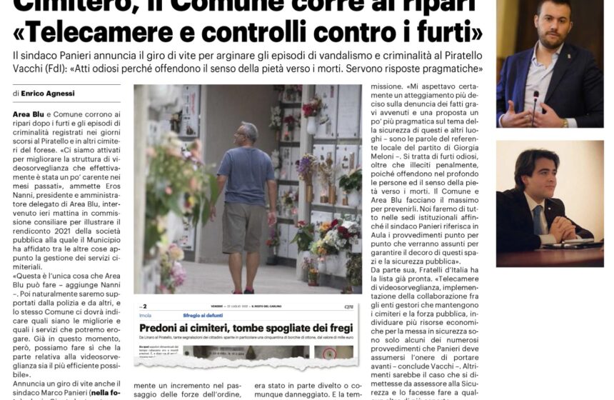 NICOLAS VACCHI (FDI): CRIMINALITÀ E FURTI NEI CIMITERI, GARANTIRE LA SICUREZZA NICOLAS VACCHI (FDI): CRIMINALITÀ E FURTI NEI CIMITERI, GARANTIRE LA SICUREZZA