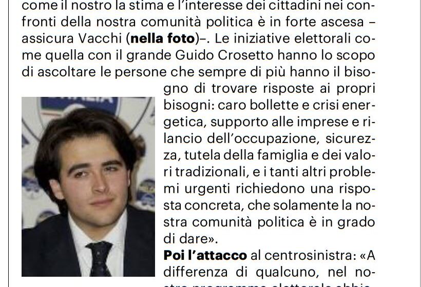Fratelli d’Italia – Conferenza Stampa con Guido Crosetto a Imola – Bar Roma Venerdì 16/9/22