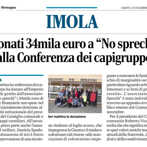 NICOLAS VACCHI (FDI): NOI CONSIGLIERI COMUNALI ABBIAMO DONATO 34MILA EURO ALLE FAMIGLIE IN DIFFICOLTÀ TRAMITE “NO SPRECHI”, CHE SIA UN BUON NATALE ANCHE PER CHI È PIU IN DIFFICOLTÀ.