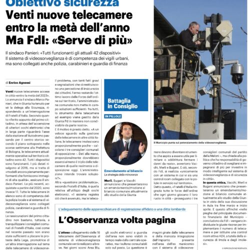 #SICUREZZA IN CITTÀ NICOLAS VACCHI – MARIA TERESA MERLI – SERENA BUGANI (FDI): A IMOLA URGE PIÙ SICUREZZA: AUMENTARE LE TELECAMERE ED IMPLEMENTARE IL CONTROLLO COSTANTE ANCHE NOTTURNO. PRESENTEREMO EMENDAMENTI AL BILANCIO.