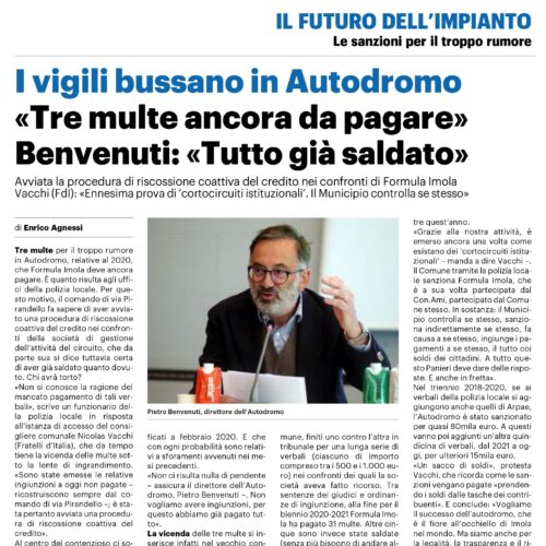 NICOLAS VACCHI (FDI): AUTODROMO, GARANTIRE I GRANDI EVENTI, MA RISPETTO PER I SOLDI DEI CITTADINI