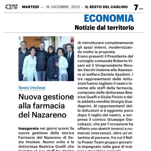 INAUGURAZIONE FARMACIA DEL NAZARENO SESTO IMOLESE